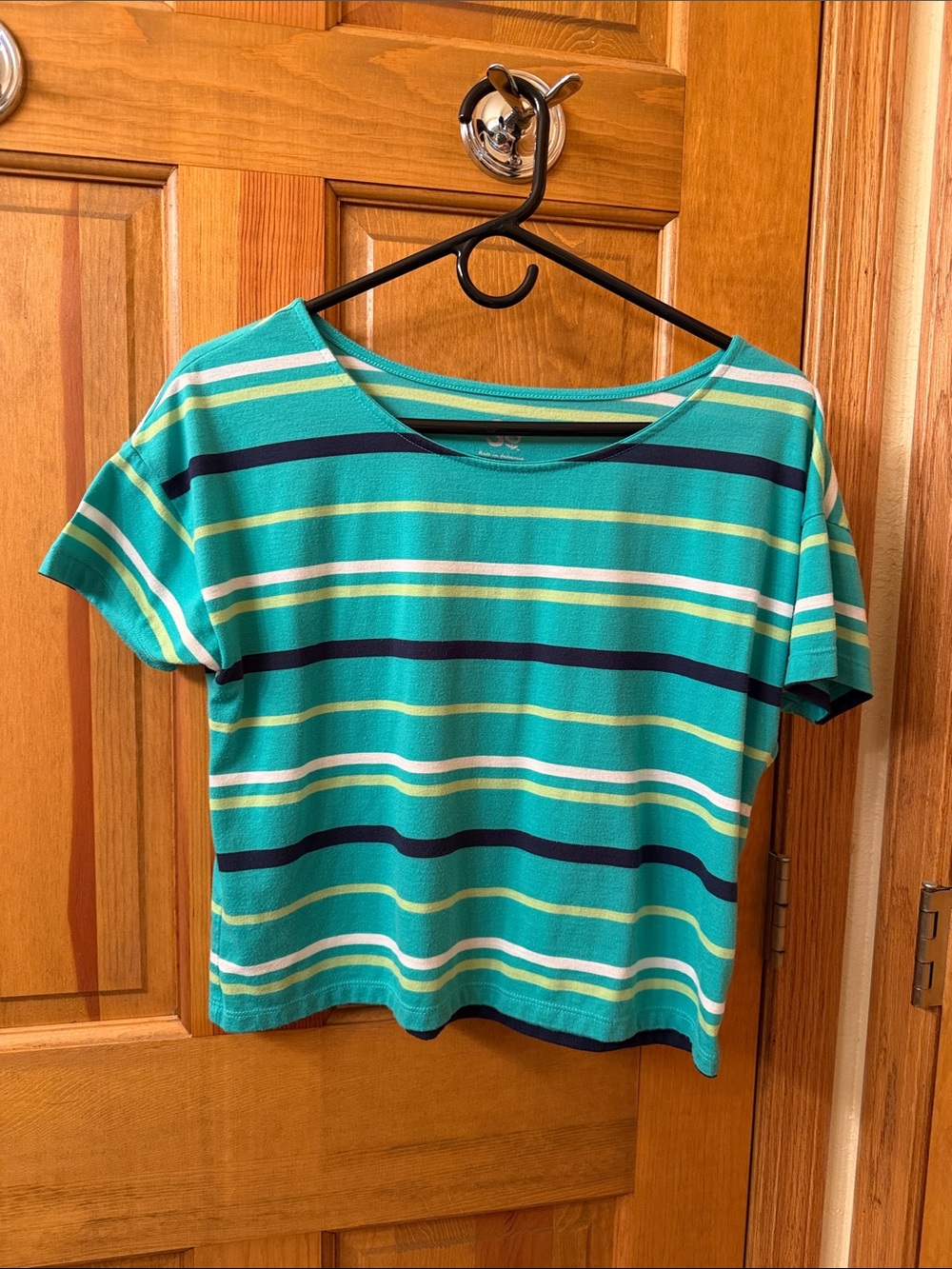 8/15$. SO Turquoise Striped Short Sleeve Tee